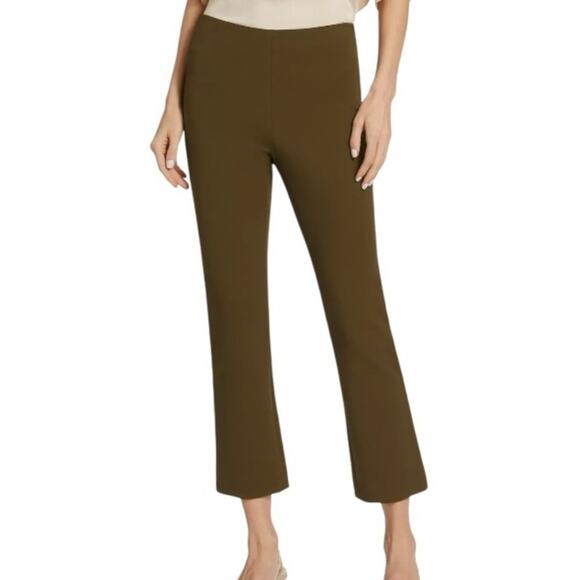 Vince High Rise Crop Pants Flare Leg Olive Green Size XL - Picture 6 of 6